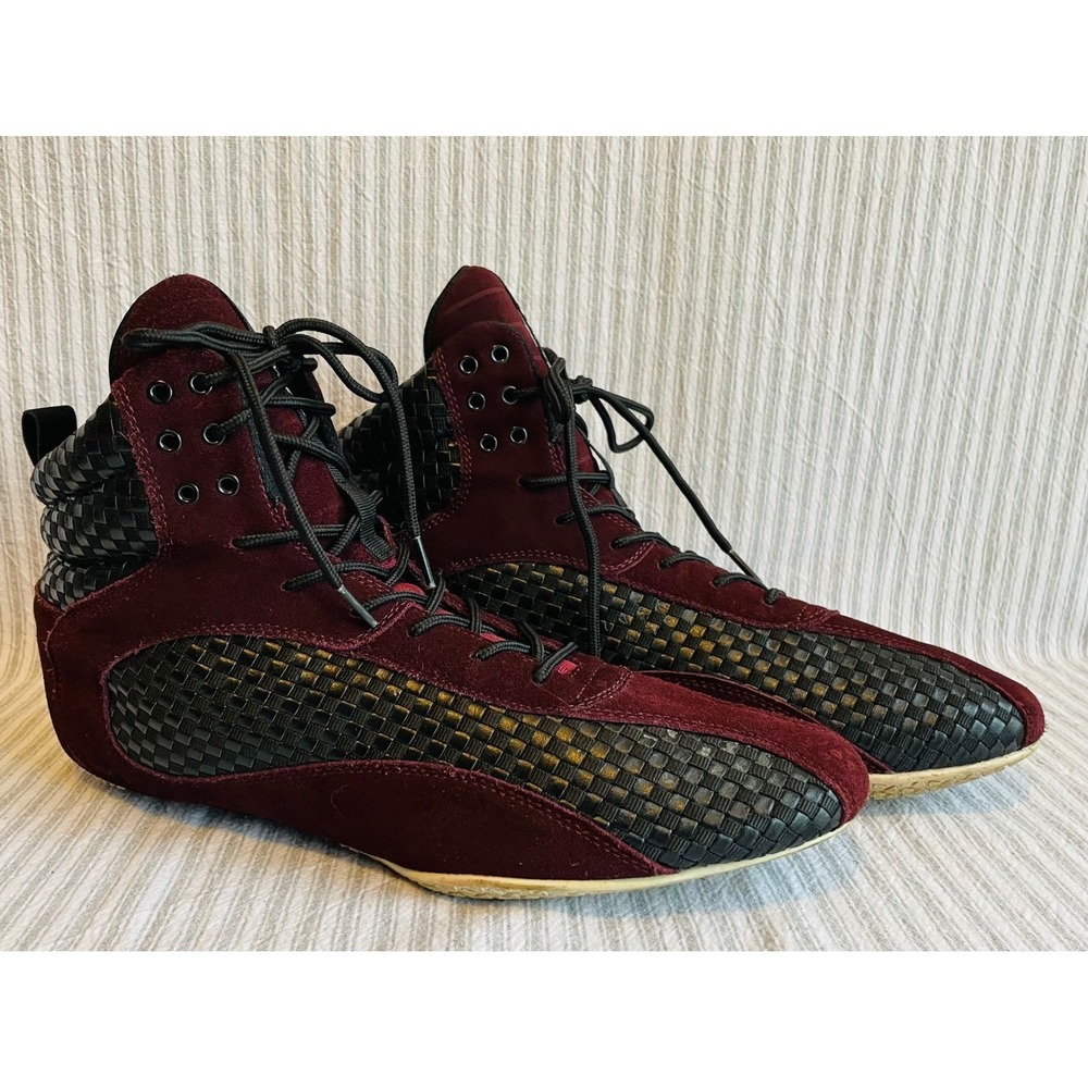Ryderwear D-Mak Mens Lifting Shoes Burgundy High Top Gym‎ sneakers Size 14
